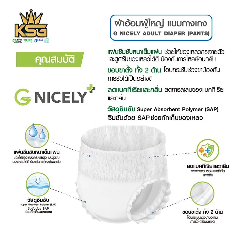 ผ้าอ้อมผู้ใหญ่แบบกางเกง จี ไนซ์รี่ - Image 2